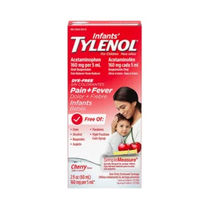 Tylenol Infants For Children Acetaminophen 160 mg per 5 ml Dye-Free Pain + Fever 2 Fl Oz 60 ml (Exp 30/11/2024)