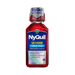 Vicks NYQuil Severe Cold & Flu Acetaminophen Syrup, 12 Fl Oz 354 ml