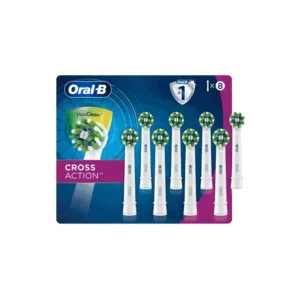 Oral-B Crossaction Toothbrush Heads, White, 8 Refills