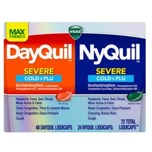Vicks NyQuil and DayQuil LiquiCaps, Severe Cold & Flu Combo Pack - 72 Liquicaps