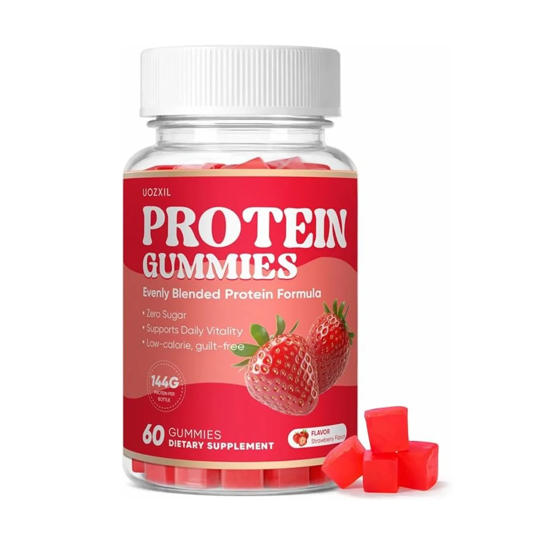 Protein Gummies Zero Sugar Strawberry Flavor 60 Gummies | 144g Protein