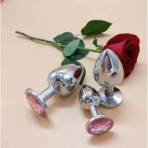 3 Size Stainless Steel Crystal Anal Plug Set Pakistan