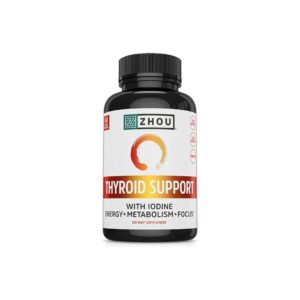 Zhou Thyroid Support Complex Iodine B12 Selenium Zinc Capsules